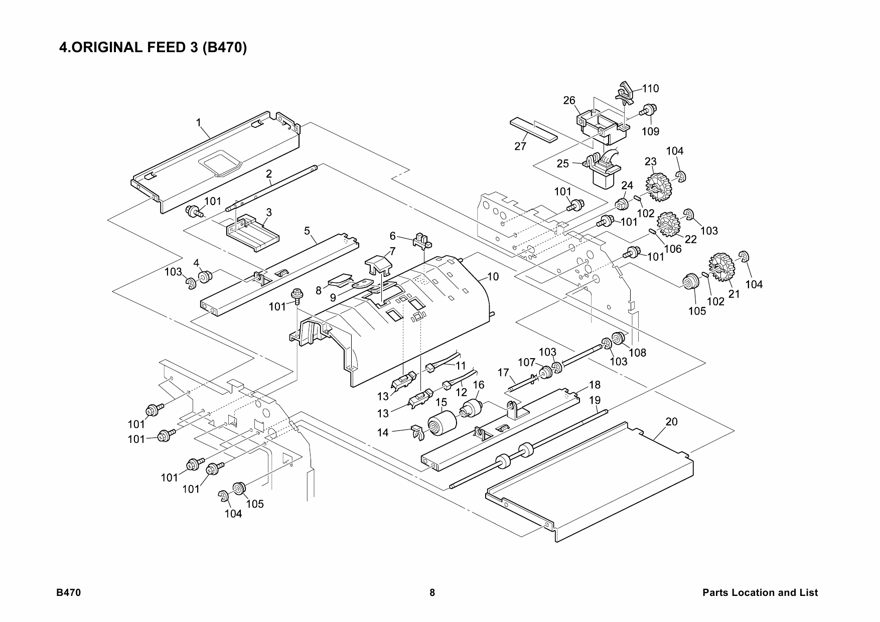 RICOH Options B470 COVER-INTERPOSER-TRAY-TYPE-1075 Parts Catalog PDF download-5